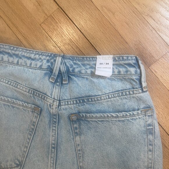 Good American Good 90's Extreme Rip High Waist Bermuda Shorts NWOT Size 24 - Picture 6 of 6